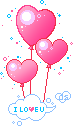 Gif animé coeurs ballons 
